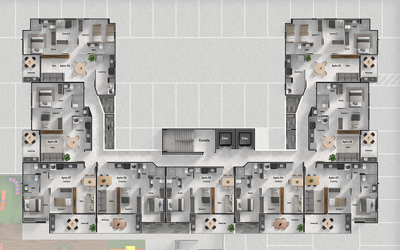 Planta humanizada produzida pela ALS Estúdio